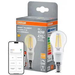 LEDVANCE LED-Birnenform E14/4 Watt/Energie E Glas