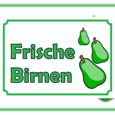 HB-Druck Verkaufsschild Schild Frische Birnen zu verkaufen A5 (148x210mm)