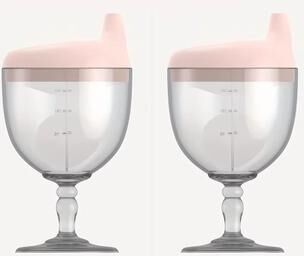 Inspired Finds Fun Kids Party Sippy Cup Goblet For Juice Milk Water 2pcs pink
