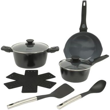 Oster 13 Piece Nonstick Cookware Combo Set in Matte Black Grey