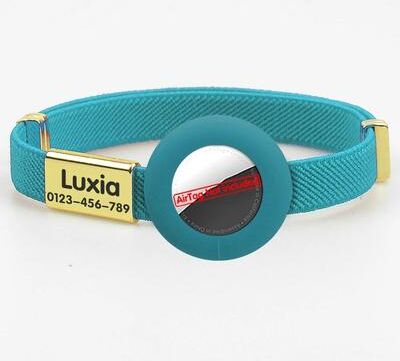 Inspire Select Personalized Breakaway GPS Cat Collar Adjustable AirTag Holder Collar With Custom Name Tag For Cats & Small Dogs lake Blue