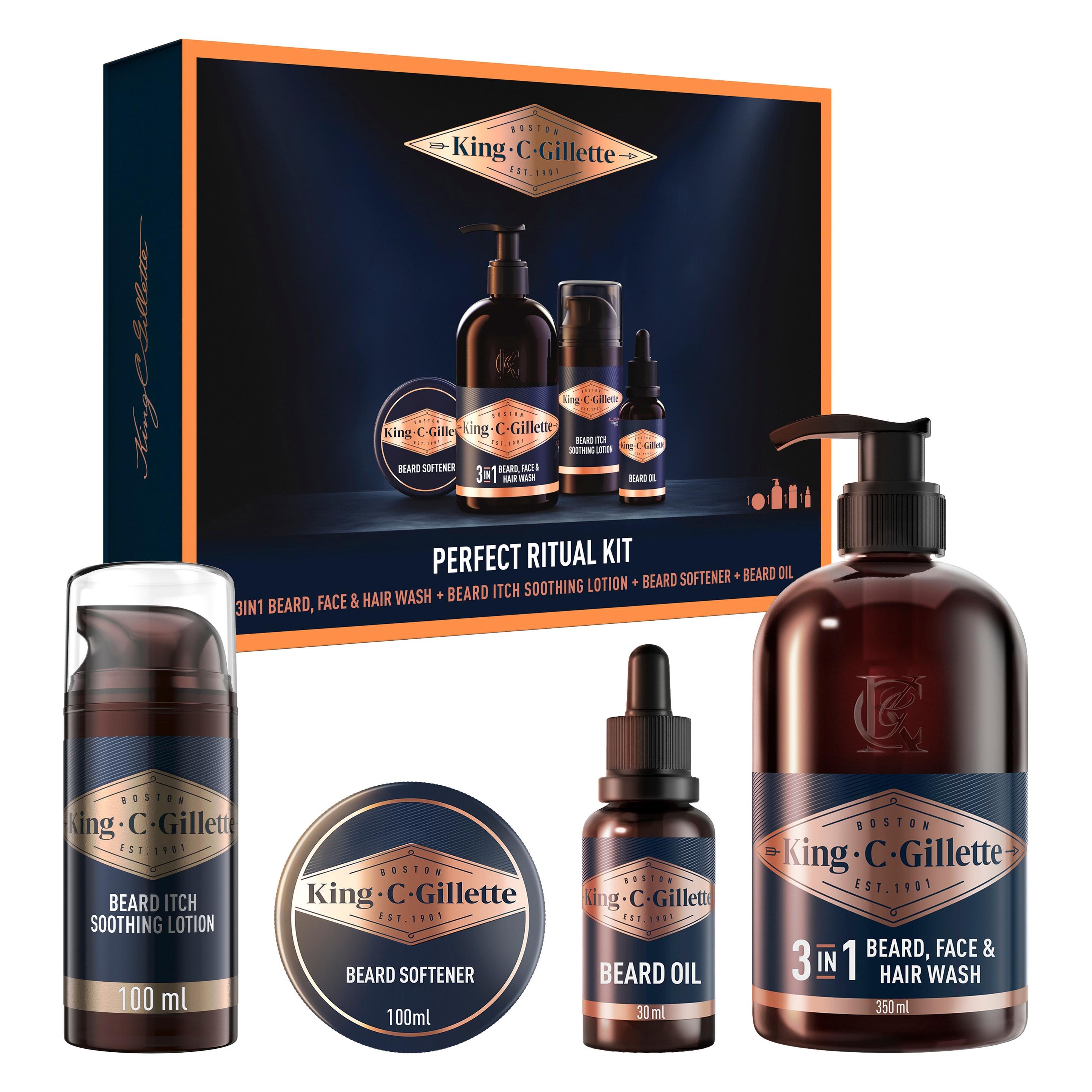 Gillette Bartshampoo + Anti-juckreiz Feuchtigkeitscreme + Bartbalsam + Öl (350 ml) (76686626)