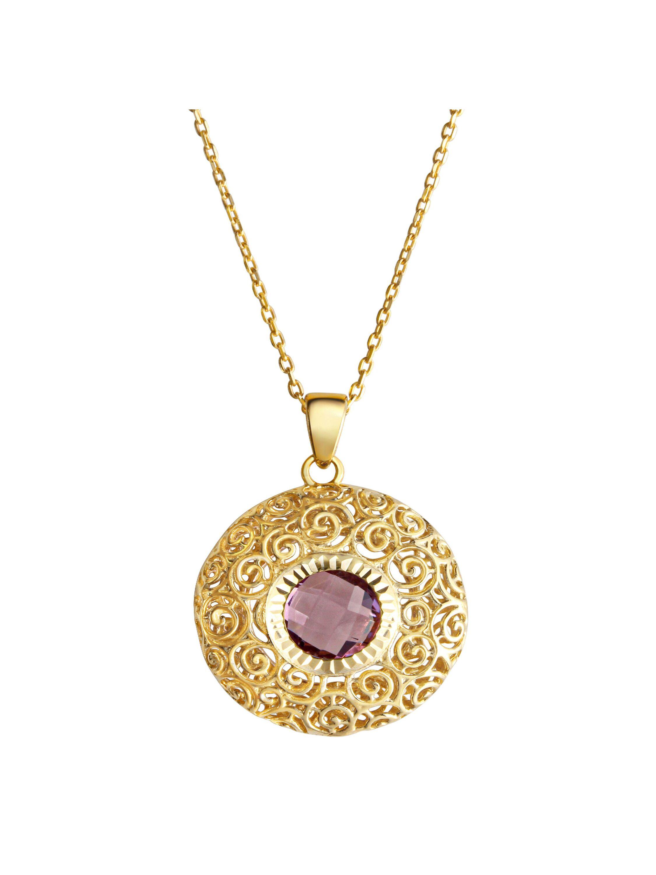 Fascination by Ellen K. Halskette Gold 333 mit echtem Amethyst 8mm