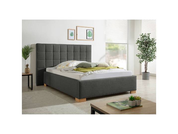 Polsterbett Whitewood 160 x 200cm Strukturstoff Grau/Dunkelgrau