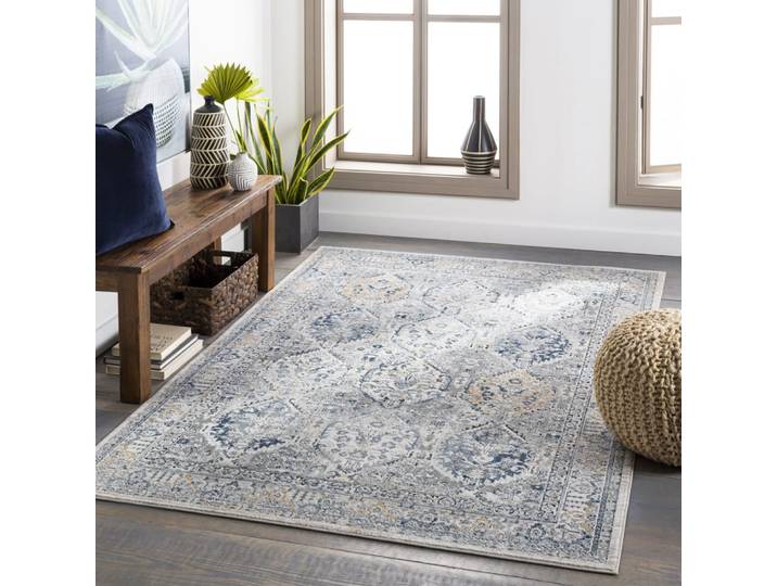 Tapis vintage oriental bleu 200x275