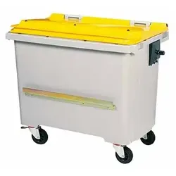 KOROK Müllcontainer Rossignol 770 L Kunststoff mit Schiene gelb/grau, mit 4 Rädern