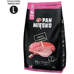 PAN MIĘSKO Kalbfleisch mit Wachtel L 20 kg für Welpen