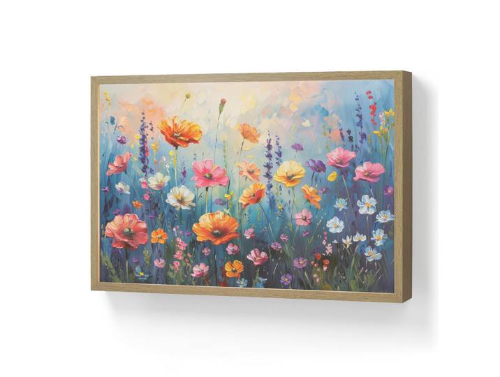 OnlyWow Wandleuchte MIT Akku Blumen - Natur - Aquarell - Kunst 60x40 cm, Mehrfarbig, Rechteckig, LED integrated, 60x40x8 cm, Lampen & Leuchten, Innenbeleuchtung, Wandleuchten