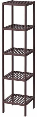 Garvee 5-Tier Bamboo Freestanding Storage Shelf Rack - Slim Open Floor Shelving for Bathroom, Kitchen, Pantry & Balcony