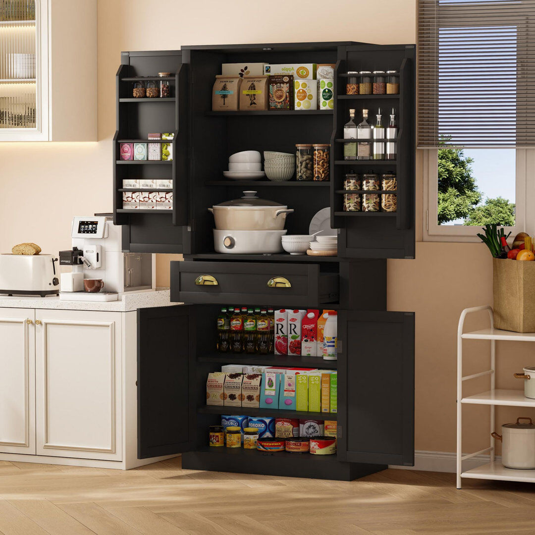 ClassicLiving 182cm Kitchen Pantry Black 182cm H X 80cm W X 40cm D