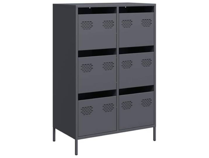 KGFHERENB Highboard Anthrazit 68x39x101,5 cm Metallschrank 6 Schubladen Robuster Aktenschrank aus Stahl mit 6 geräumigen Schubfächern für Schlafzimmer, Wohnzimmer und Büro Ordnung.