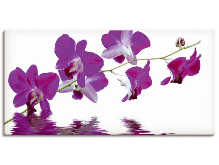 Leinwandbild ARTLAND Violette Orchideen , lila (farbe bild(er): lila), B:40cm H:20cm, Bilder, Leinwandbild, auf Holzrahmen gespannt