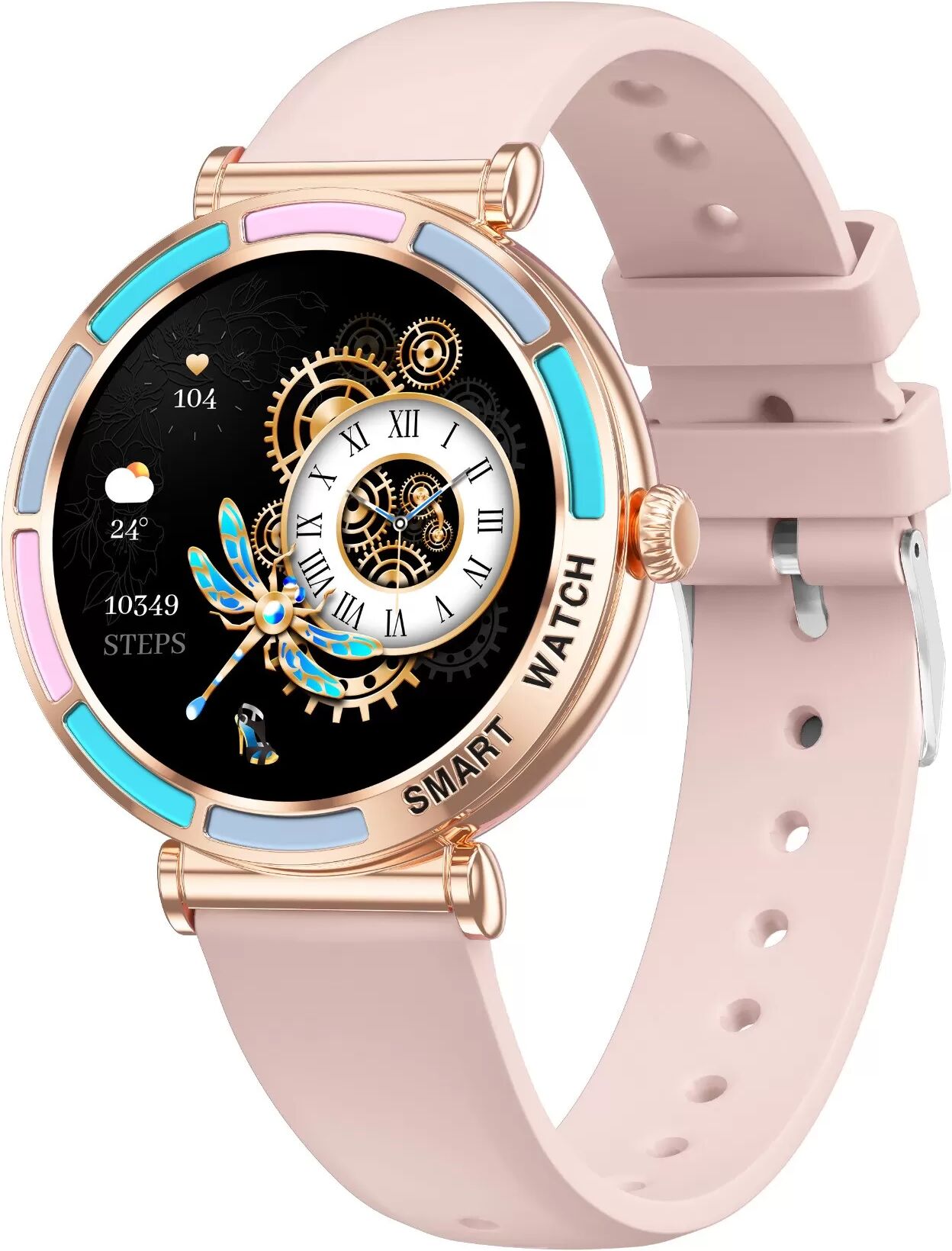 INF Multifunktionale Smartwatch mit Bluetooth-Anrufen und Gesundheitsüberwachung Gold
