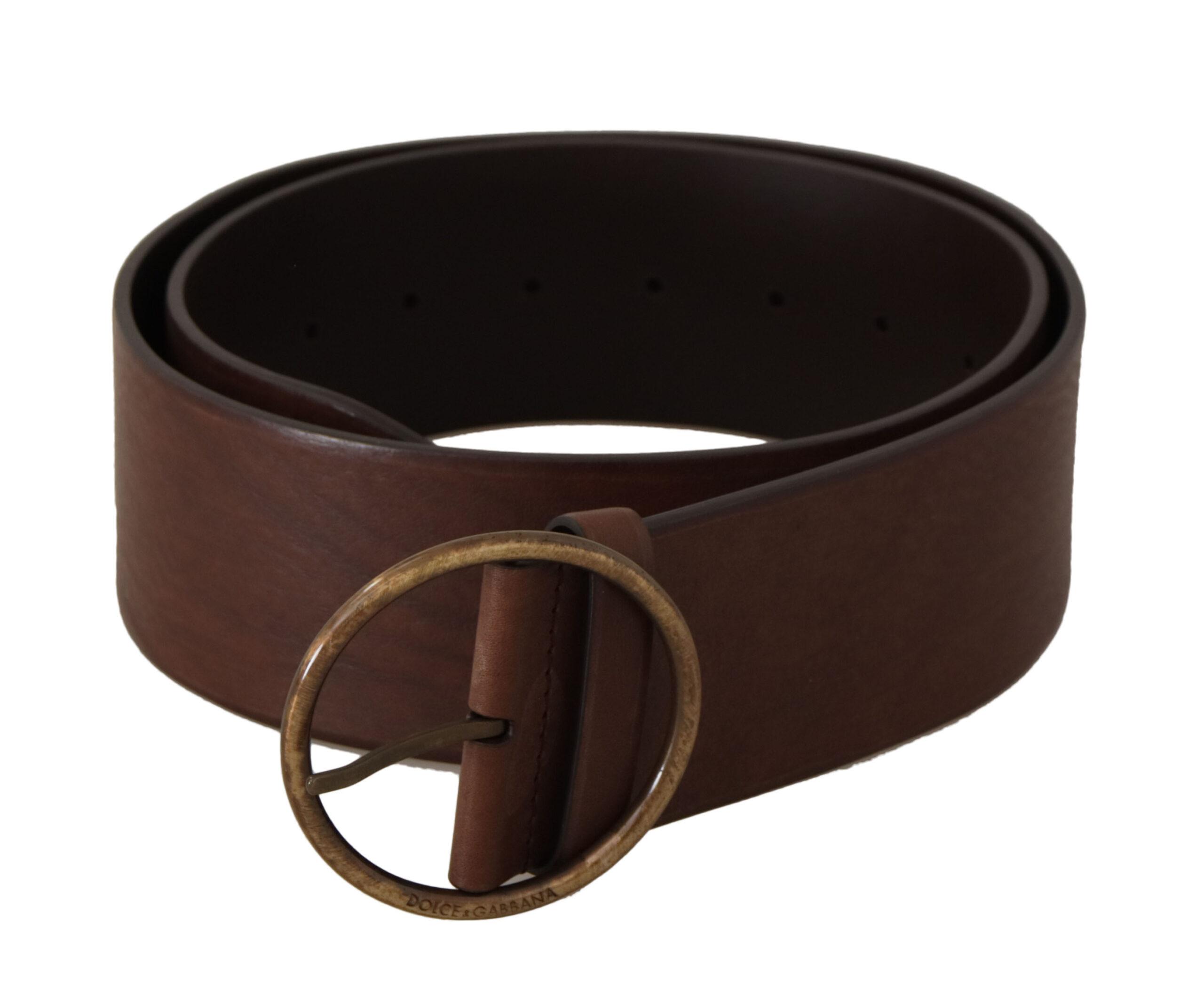 Leren Riem Bruin Met Ronde Gesp