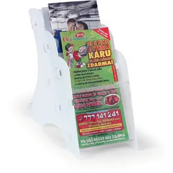 Tisch-Plastikständer für Prospekte, 3x DL, weiß