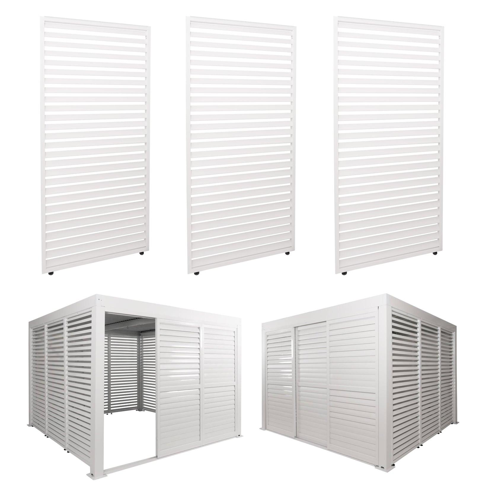 3er-Set Aluminium Paneele für Pergola MCW-L46, Terrassenüberdachung, Lamellenpaneel Modul, 204x271cm ~ weiß