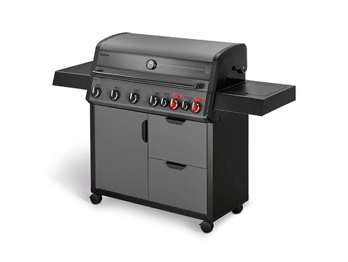 Enders® Gasgrill HYDE 6 SIKR Turbo, 6 Brenner aus Edelstahl für kraftvolles direktes und indirektes Grillen, 800 °C TURBO ZONE™, SWITCH GRID™, Infarot-Backburner und Seitenkocher, #8044