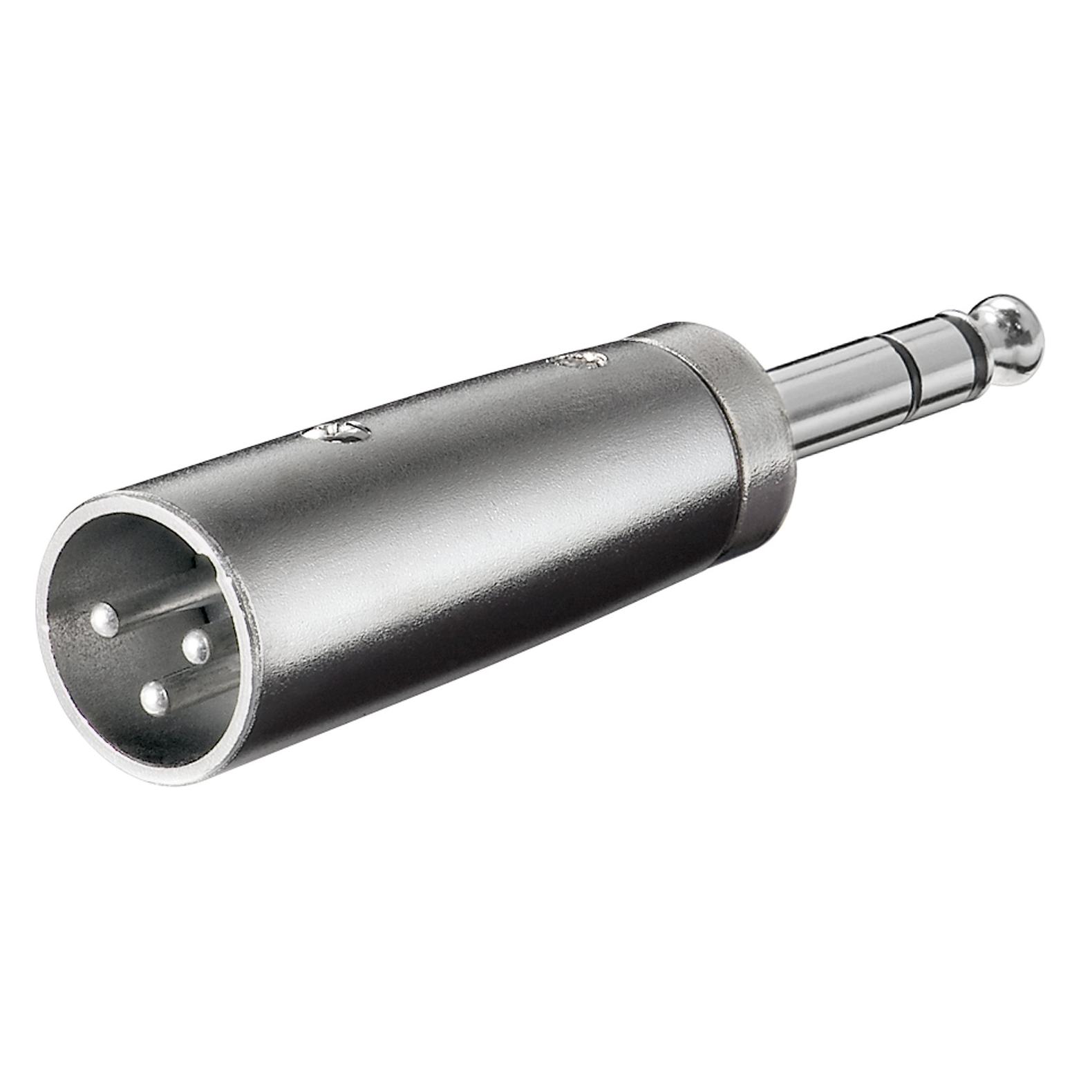 Goobay XLR-Adapter, AUX-Klinke 6,35 mm Stereo-Stecker auf XLR-Stecker (Klinkenadapter) (27515)