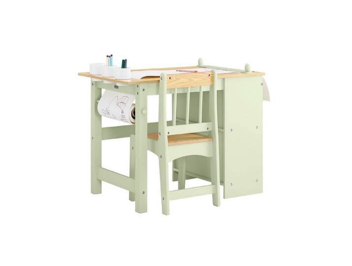 SoBuy Kindersitzgruppe KMB60, Spieltisch Kindermöbel Multifunktions Möbelset, Kindertisch mit 1 Stuhl Kinder Tisch Stuhl Set Maltisch für Kinder