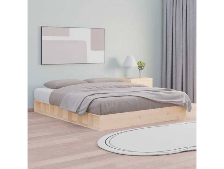 Soldes Flottants Lit double 160x200cm Structure de lit classique sans matelas 160x200cm bois massif