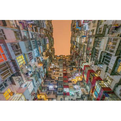 Fototapete PAPERMOON "NEW YORK TOKYO CITY SKYLINE", bunt, B:5m L:2,8m, Vlies, Tapeten