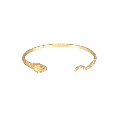 Armreif ELLI PREMIUM "Armband Armreif Offen Schlangen Motiv 925 Silber vergoldet" Gr. 160, gold, Armbänder, Damen, Silber 925 (Sterlingsilber), Armreif