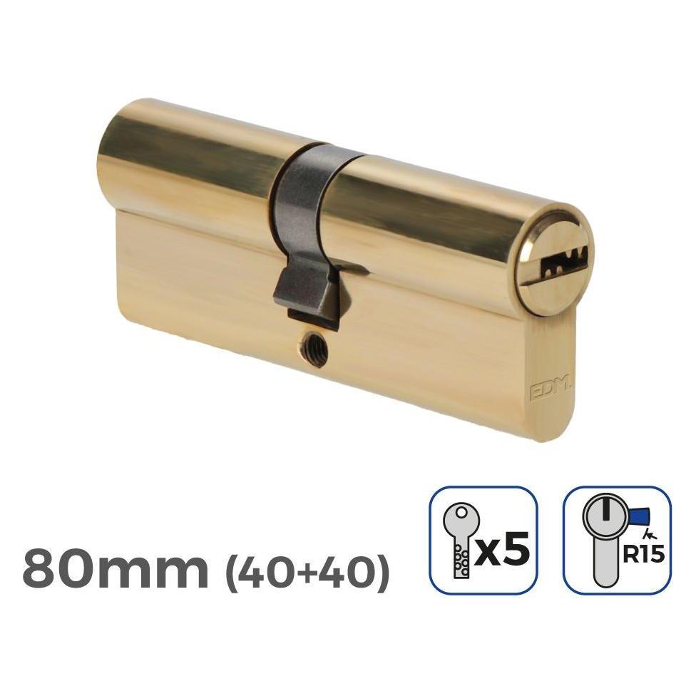 EDM Product Zylinder 85170 R15 Gold Messing Schliessbart Lang Europäisch (45270782)