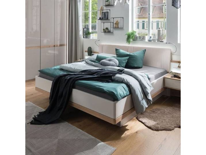 Bett Elanie Komfort Eiche Dekor 180x200cm Sand modern, höhenverstellbar