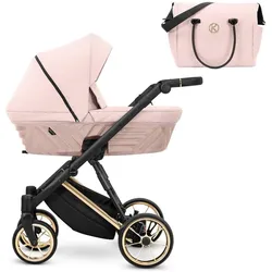 Kunert, Kinderwagen, Ivento Premium 2in1 Kinderwagen in Pink mit Goldrahmen