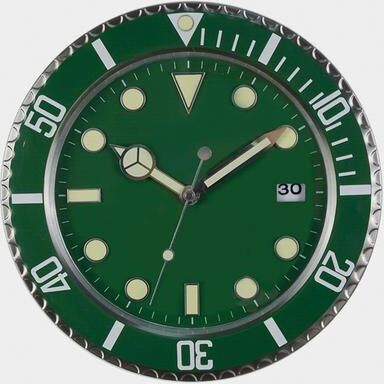 Discount Dollar Deals European Style Minimalist Quartz Clock, Metal Modern Luminous Wall Clock, Living Room Decoration Creative green
