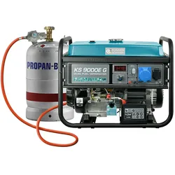 "Könner & Söhnen" LPG/Benzin-Generator KS 9000E G - 6kW Nennleistung - Benzin- (Gas-) Motor - 230V