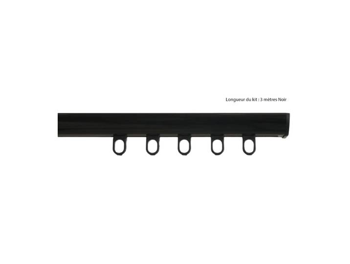 Tringle rail pour rideau L.3 m - Noir