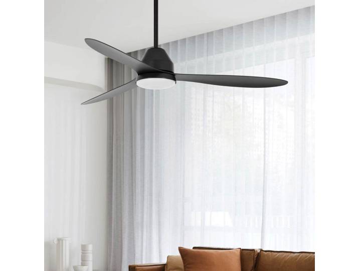 Ventilateur de plafond Whitehaven avec éclairage, noir, silencieux - Beacon Beacon Lighting - Salon / séjour - Moderne - Plastique