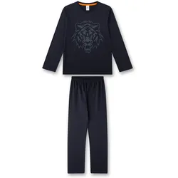 Sanetta Jungen Schlafanzug - Teens, lang, Nachtwäsche, Pyjama, Baumwolle Dunkelblau / 164