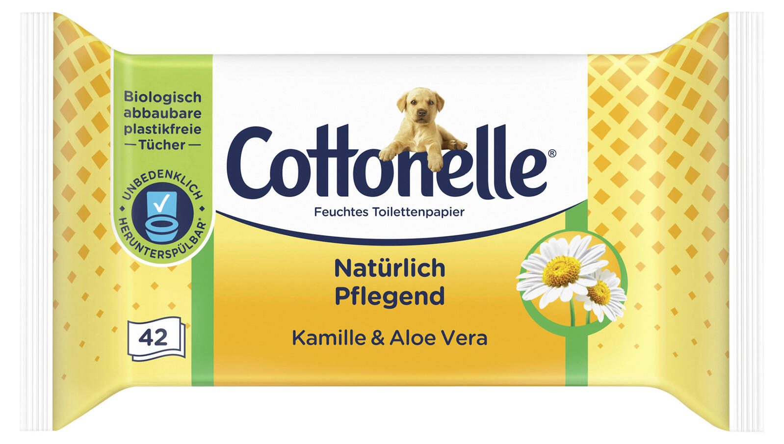 Cottonelle Feuchtes Toilettenpapier Natürlich Pflegend Kamille & Aloe Vera 42 Tücher 6521015002