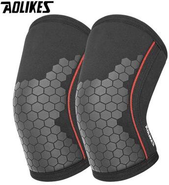 Inspire Select 7mm Knee Sleeves For Weightlifting & Powerlifting Neoprene Compression Knee Support For Squats, Cross Training & Gym black Honeycomb l