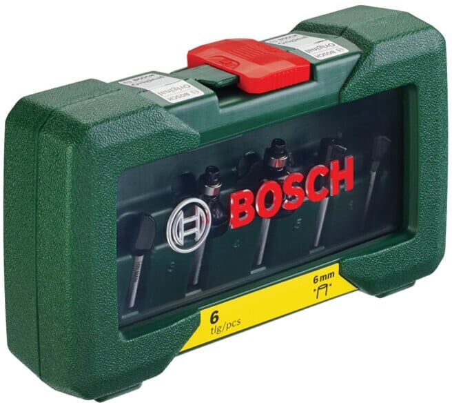Jeu de 6 fraises carbure BOSCH, diamètre : queue 6 mm (2607019464)