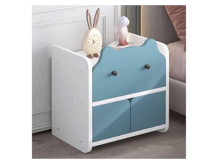 fgjsTfdhg Beistelltisch fürs Kinderzimmer, Nachttisch mit offenem Fach, 2 Schubladen, Nachttische aus Holz(Color3)