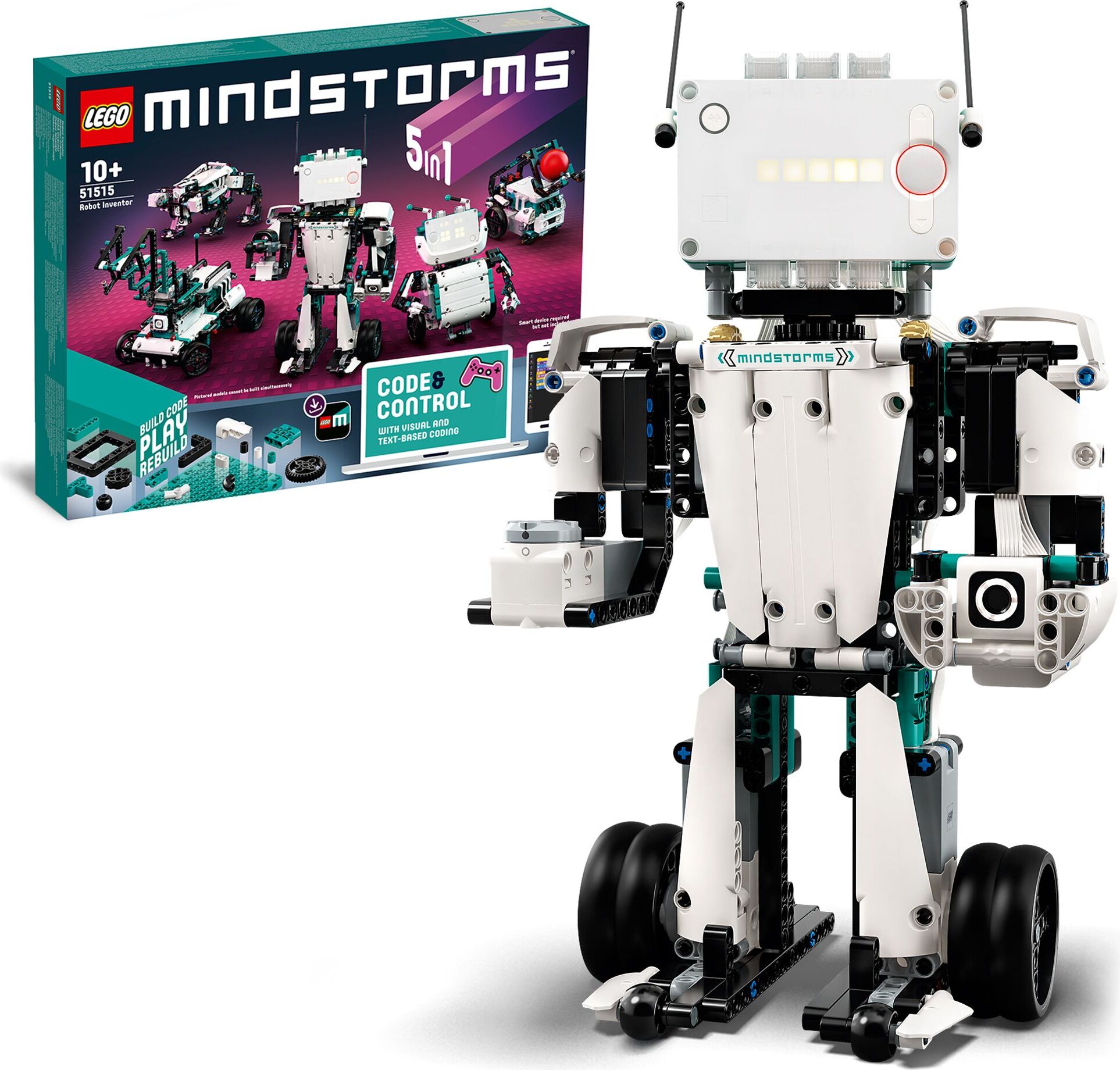 LEGO 51515 MINDSTORMS Roboter-Erfinder, 5-in-1-Robotik-Set mit App-Fernsteuerung, programmierbar und interaktiv, Programmieren lernen