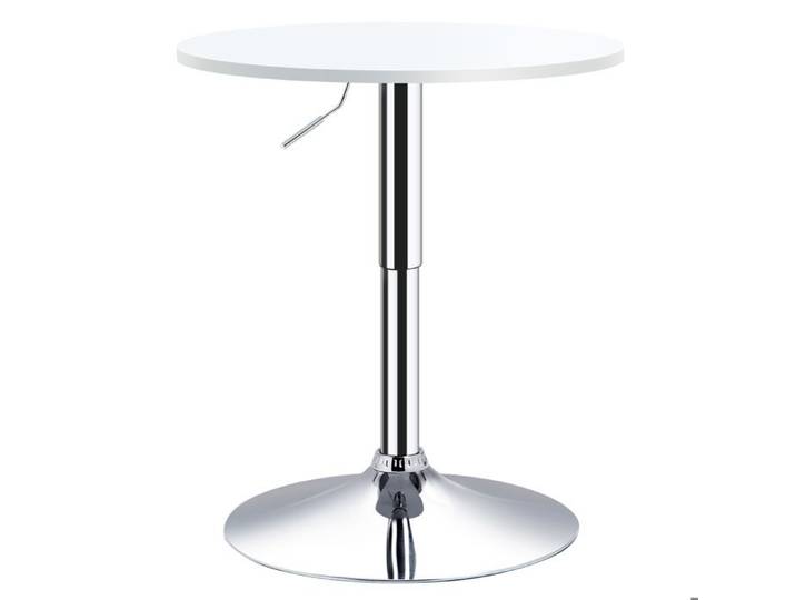 CollaHausse Table de Bar Ronde Réglable avec Base Antidérapante Ø60 cm Blanc