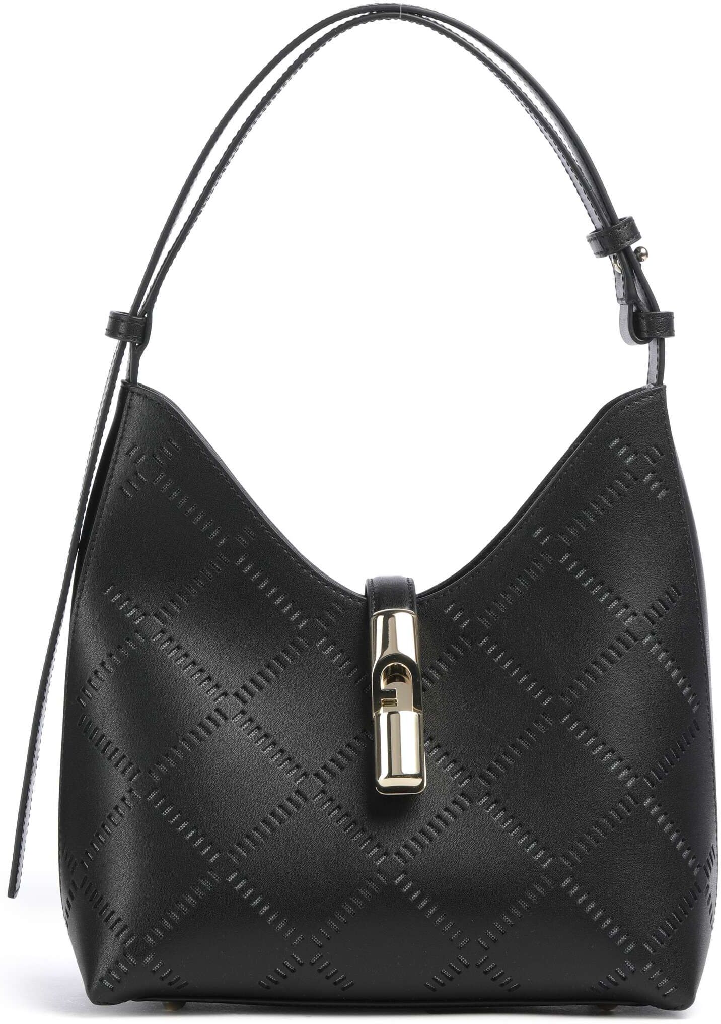 Furla Goccia S Beuteltasche aus Leder, schwarz