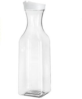 Market Central Water Bottle With Flip Cap, Clear Plastic Juice Container For Fridge Drinks square