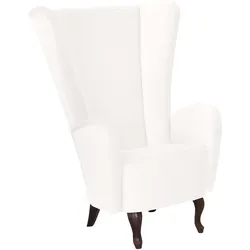 HOCHLEHNSESSEL Kailey Bezug Velourstoff Buche nussbaum dunkel / creme
