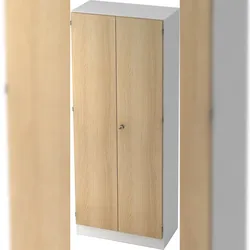 bümö office Aktenschrank abschließbar, Büroschrank groß aus FSC-Holz, 80cm breit in Weiß/Eiche - abschließbarer Schrank, Büroschrank abschließbar,