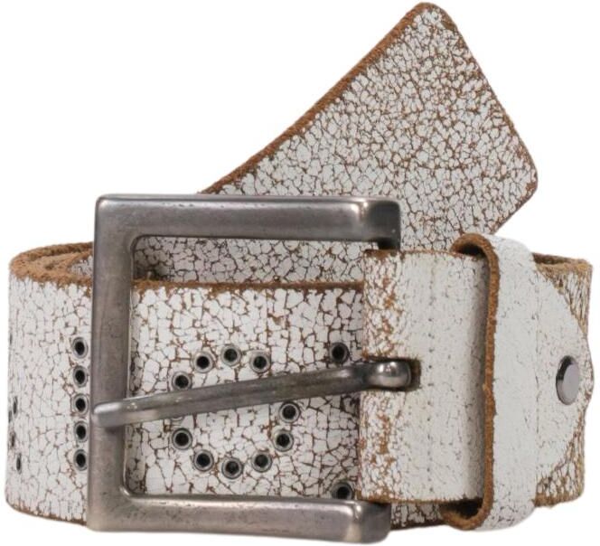 Rich & Royal Damen Gürtel, Weiß, Gr. 95, Leder - Second Hand