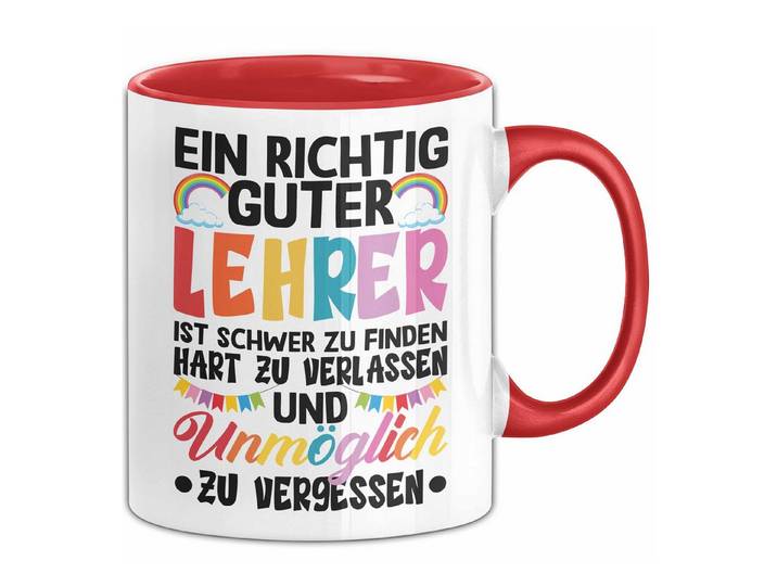 Trendation Tasse Lehrer Abschiedsgeschenk Tasse Bester Lehrer Abschied Geschenkidee Ein