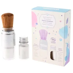 Glitzerpuder - Silber Pinsel + refill 4g