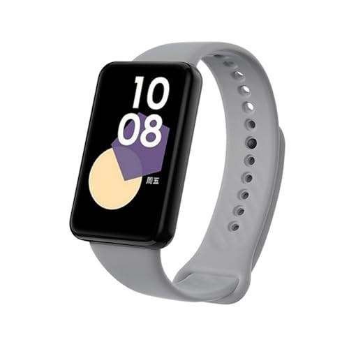 Wigento Horlogeband voor Honor Band 9, Grijs, TPU met zwarte gesp