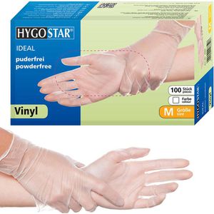 Franz-Mensch Einmalhandschuhe Ideal, transparent, 100 Stück, Vinyl, chemikalienbeständig, lebensmittelecht, Größe XL