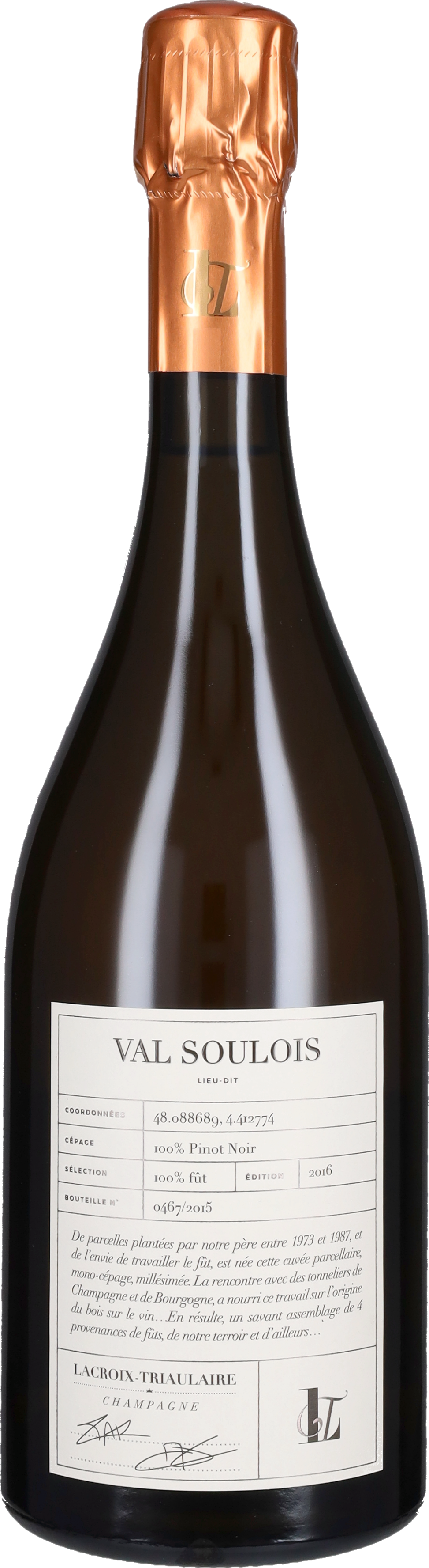 Champagne Extra Brut 'Val Soulois' Lacroix-Triaulaire 2016
